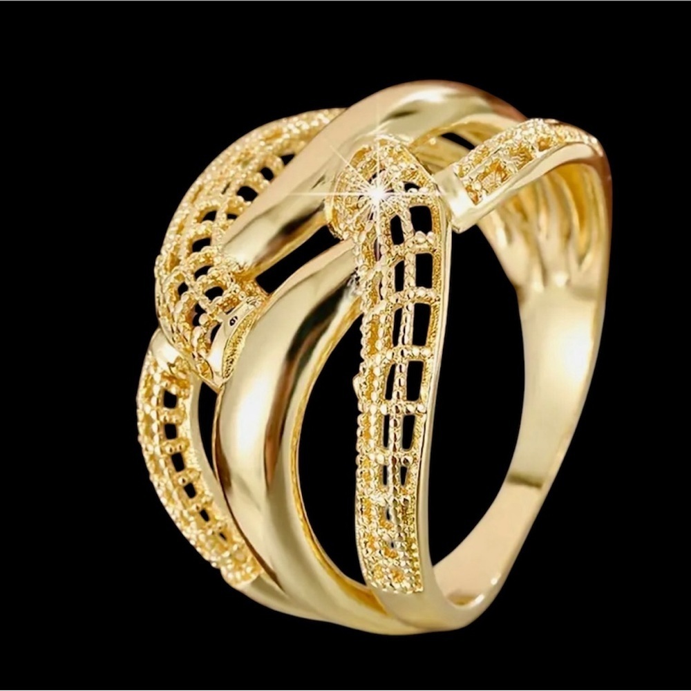 Gold Multi Weave Ring - Picture 3 of 8
